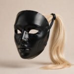 BDSM Latex Mask with Blonde Ponytail
