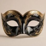 Black Leather Fox Mask & Leather Collar