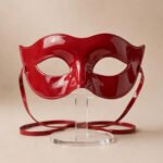 Glossy Red Latex Bondage Mask