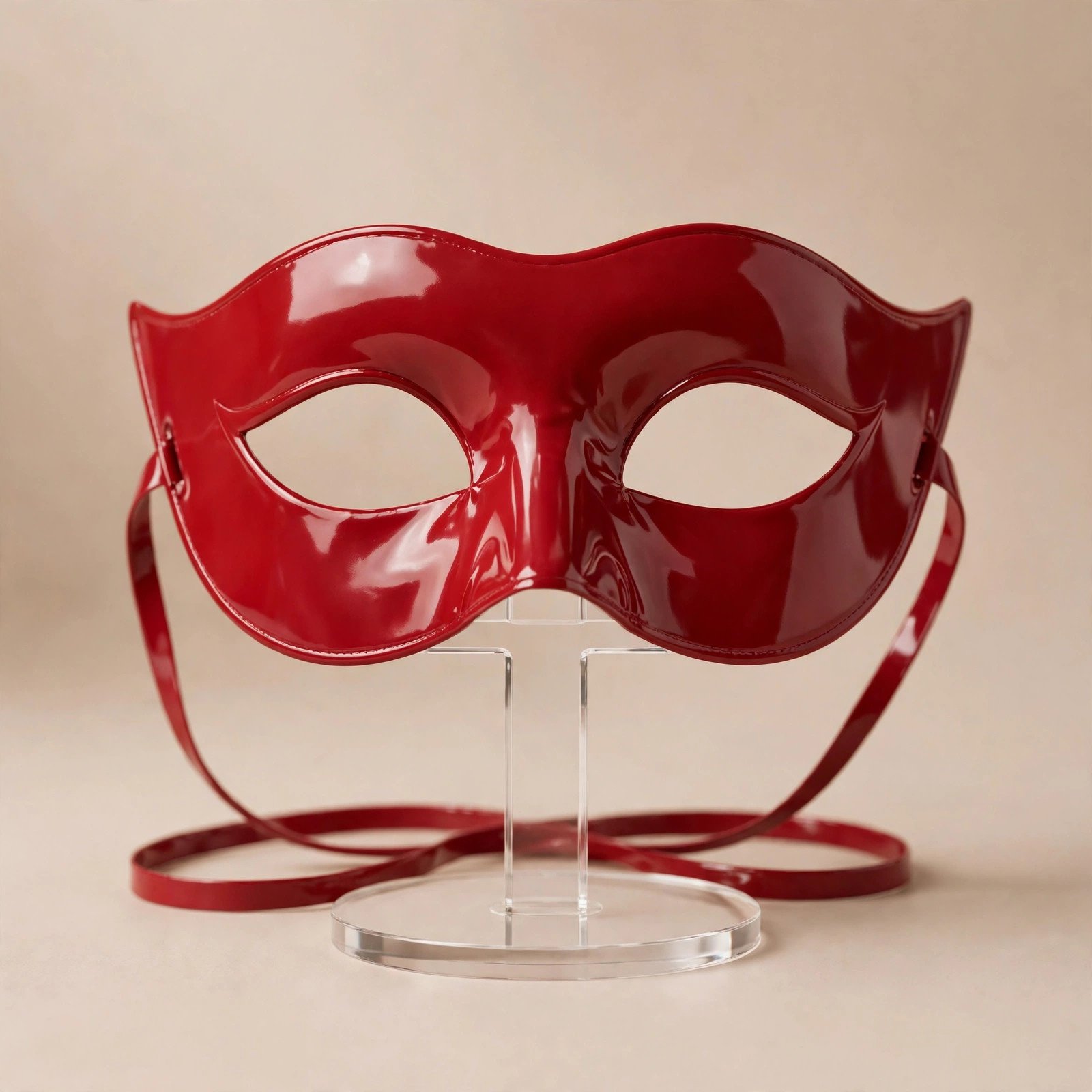 glossy-red-latex-bondage-mask Glossy Red Latex Bondage Mask - Image 1