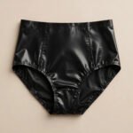High Waist Black Latex Panties