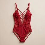 Red Strappy Lingerie Bodysuit