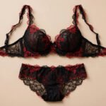 Sexy Black & Red Lace Bra Set