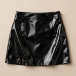 Shiny Black Latex Mini Skirt